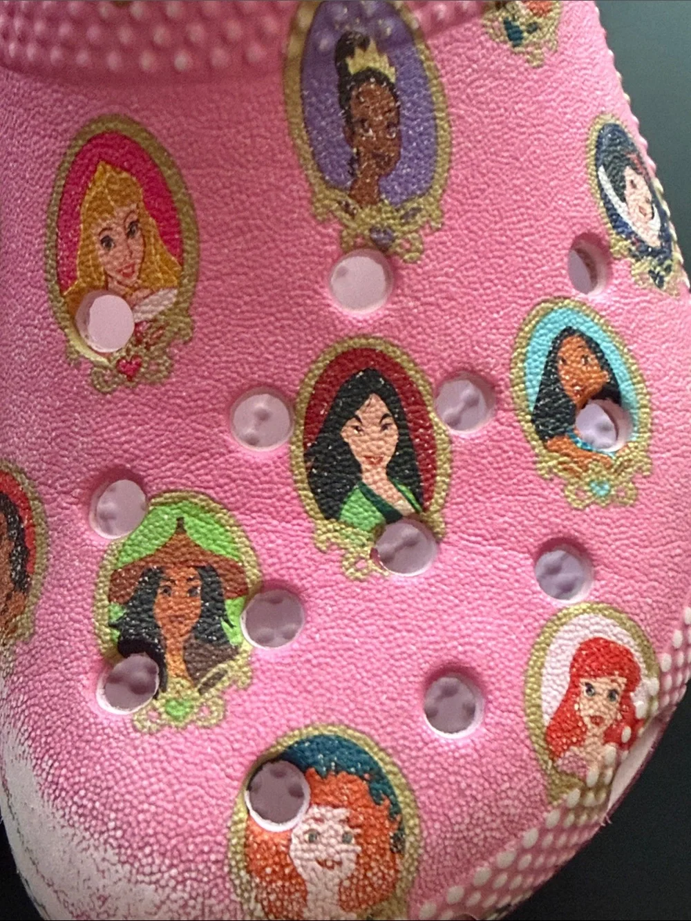 Disney Pink Kids Water Clogs with Princess Portraits